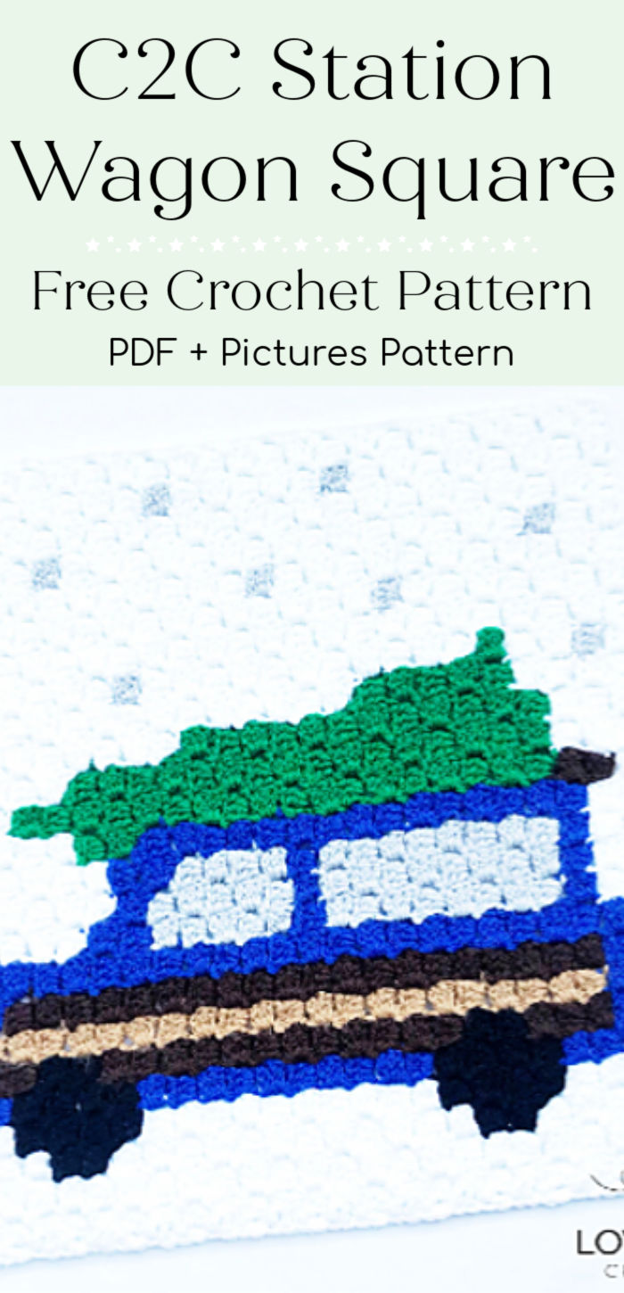 C2C Crochet Station Wagon Square Free Pattern